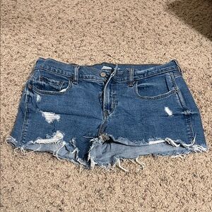 Old Navy Blue Distressed Jean Shorts